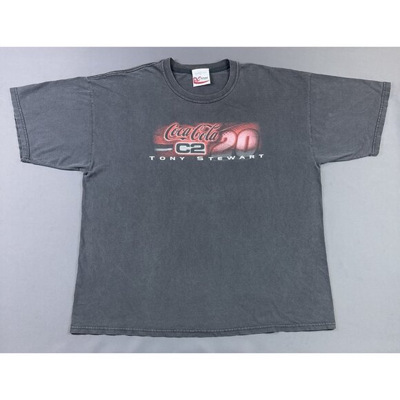 Vintage Y2K Nascar Coca Cola C2 Tony Stewart Racing Chase Authentics Faded XL T - Picture 2 of 12